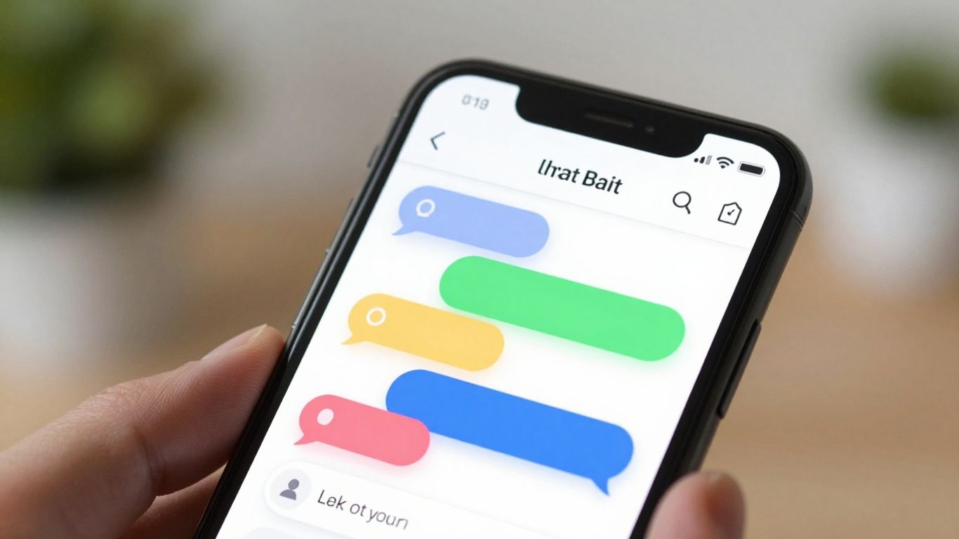 Interface de chatbot sur un écran de smartphone