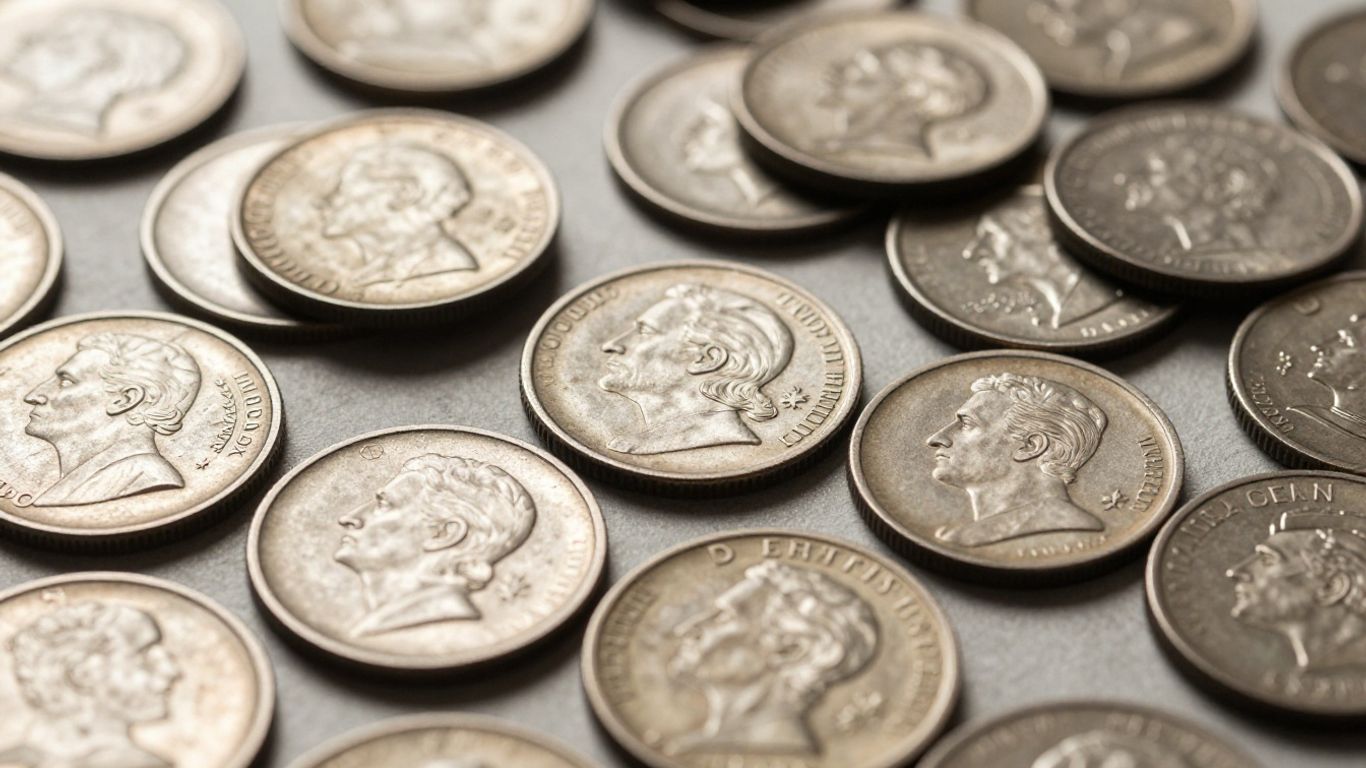 US coins showing wartime composition changes.