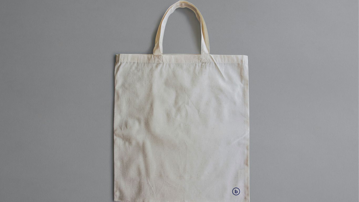 Minimalist canvas tote with yoga mat