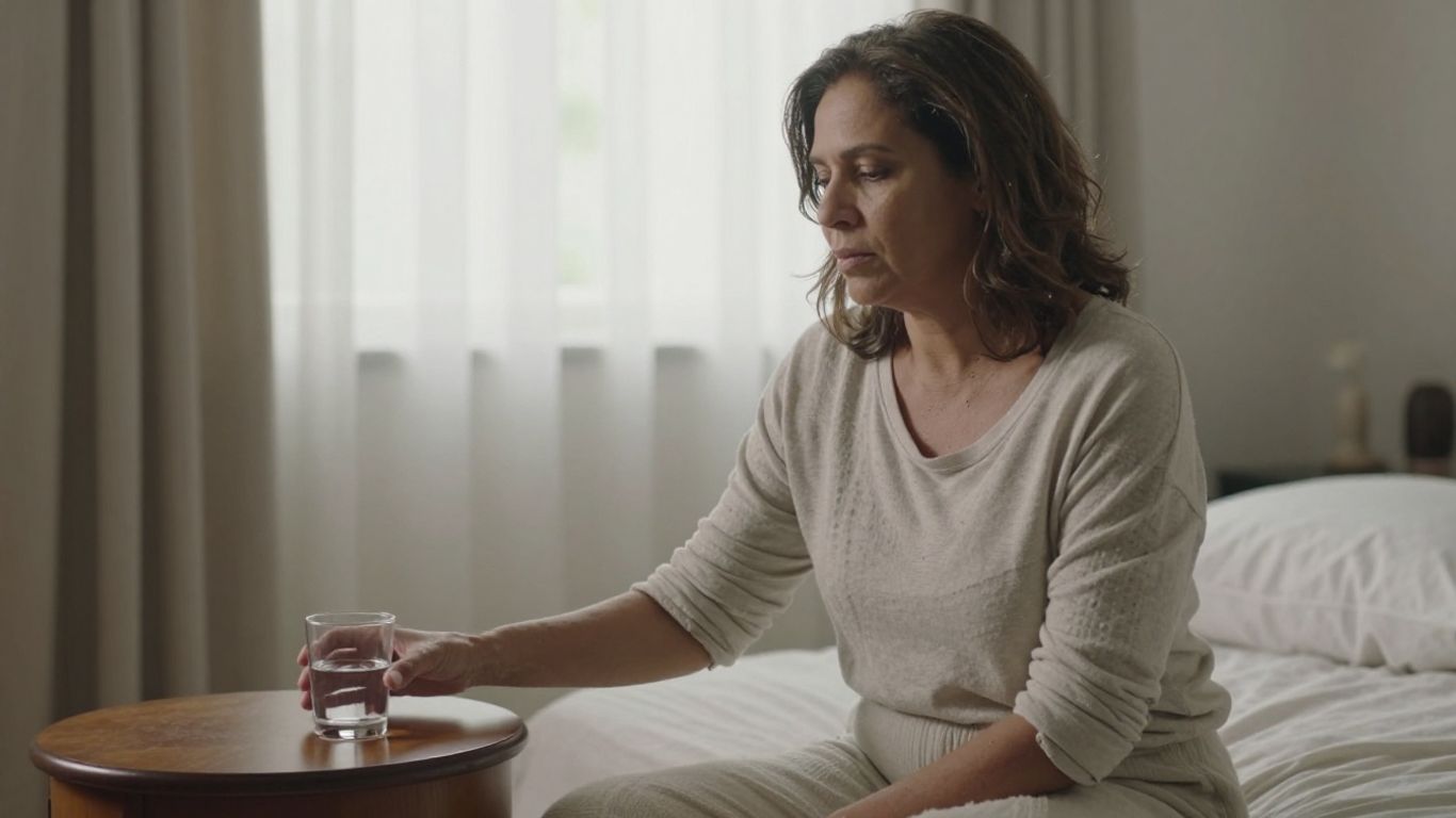 Mulher descansando em casa durante a menopausa