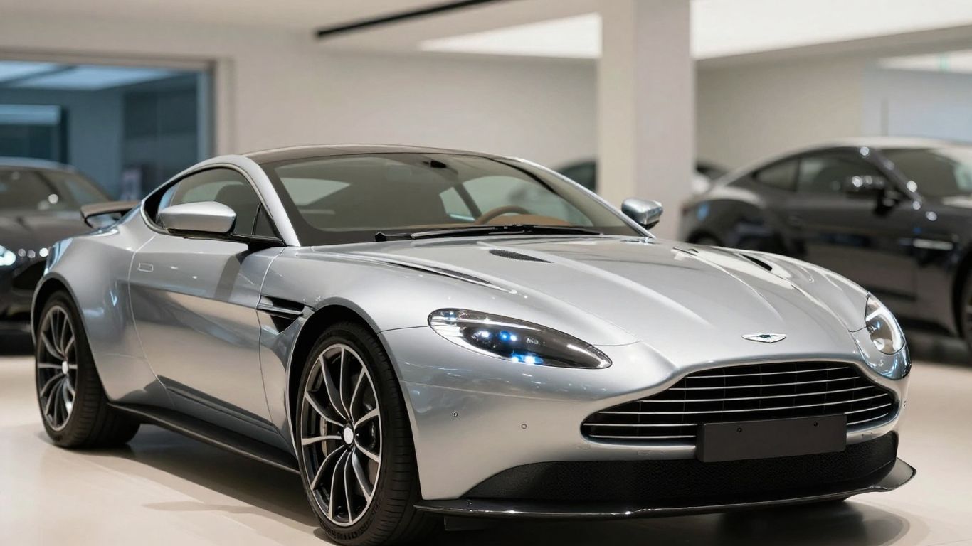 Aston Martin sports car in a garage