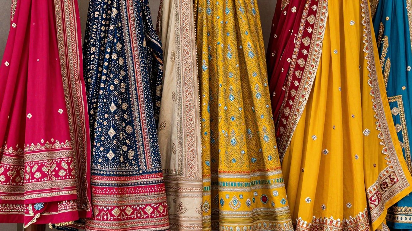 Authentic Indian fashion with vibrant colors and prints.