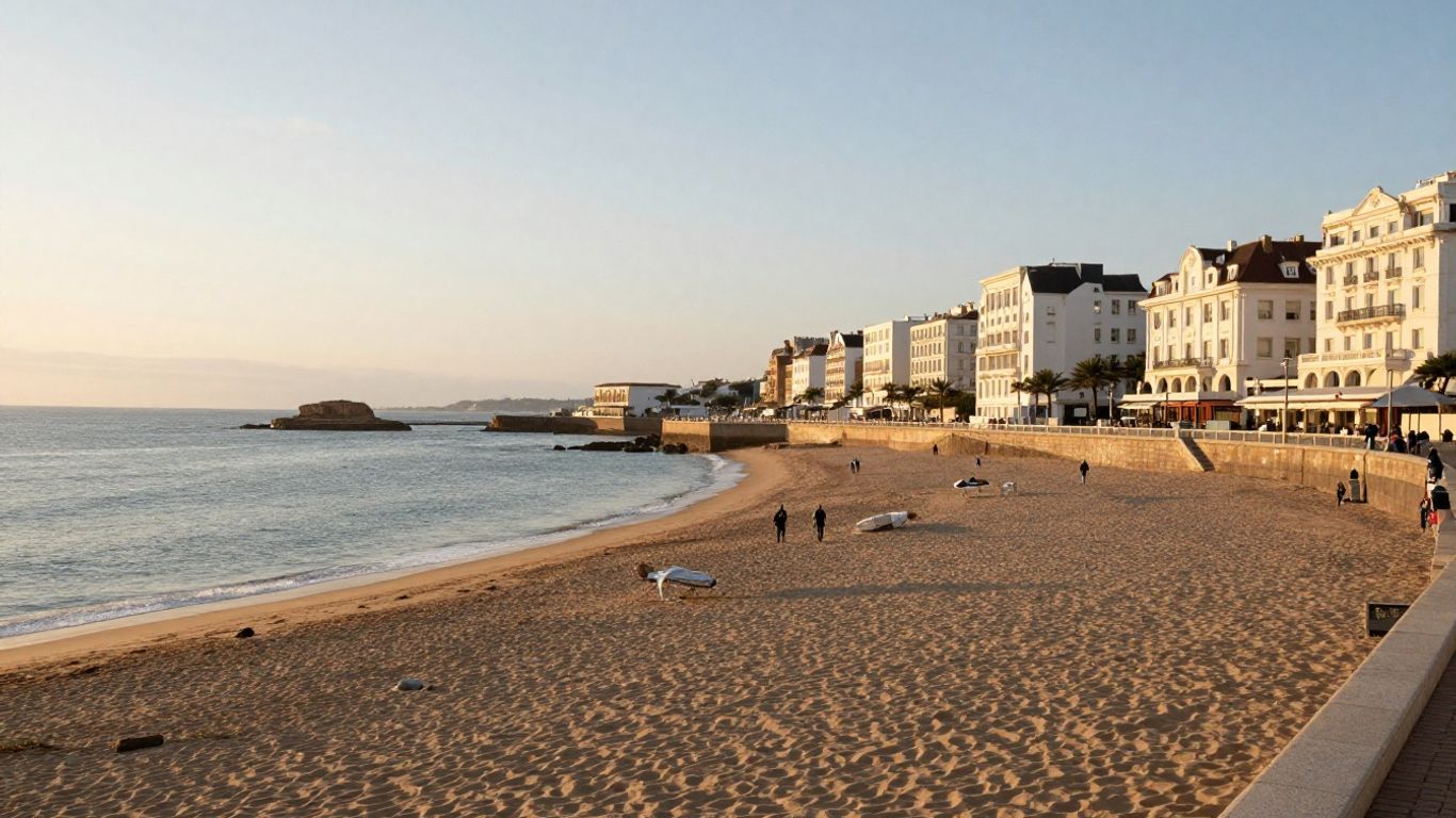 Vue côtière et rues de Biarritz