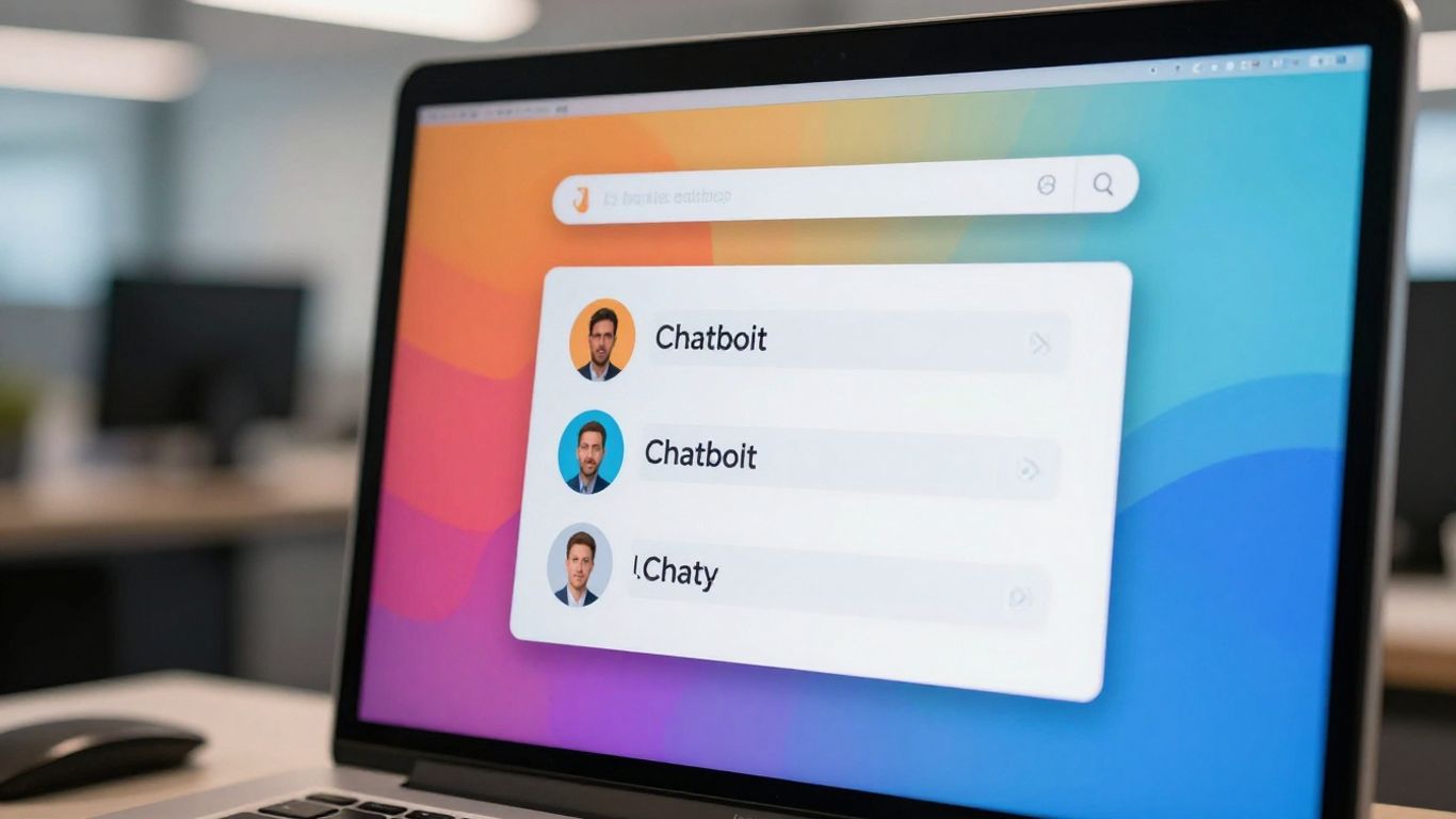 Interface de chatbot ChatGPT sur un écran d'ordinateur.