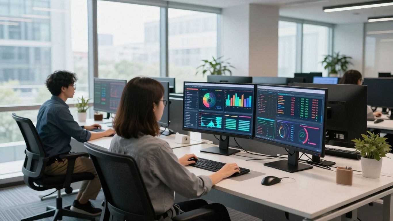 Mangools SEO tool interface on multiple screens.