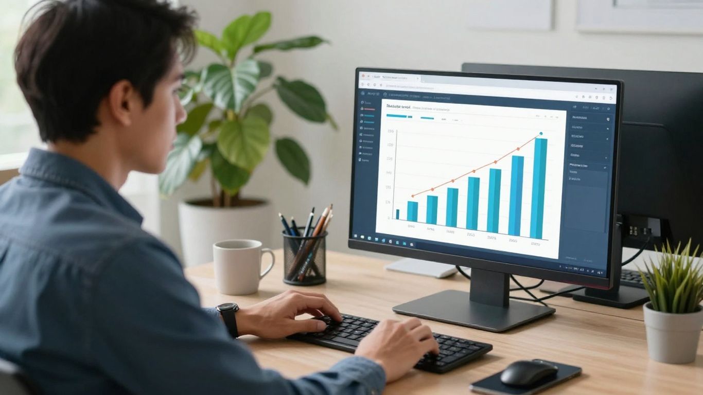 Professional reviewing financial growth strategy