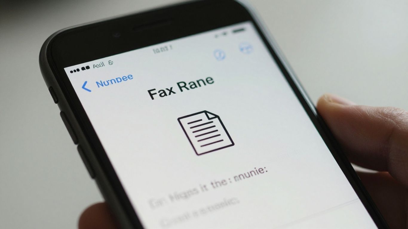 iPhone screen showing an email being sent as a fax.