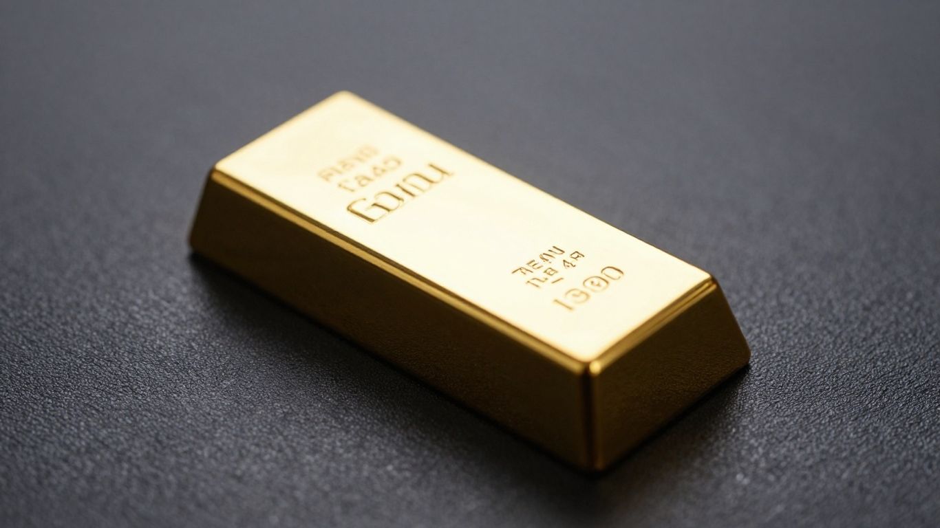 Lingot d'or brillant sur fond sombre