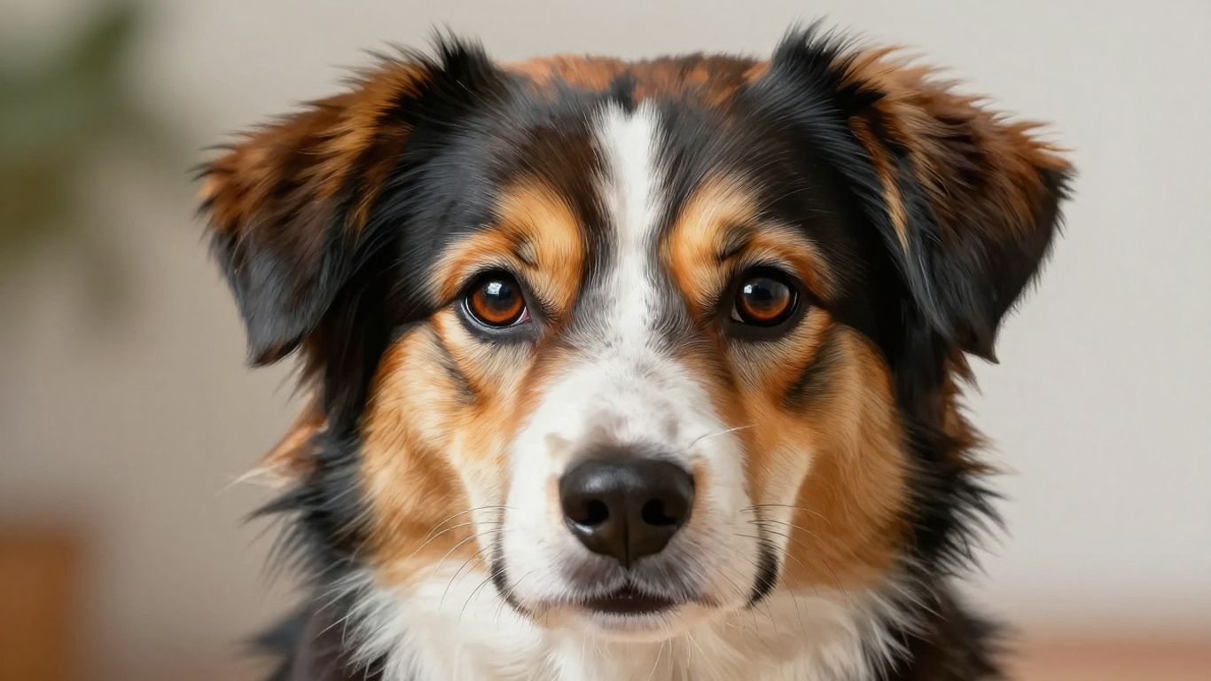 Custom pet portrait of a dog's face.