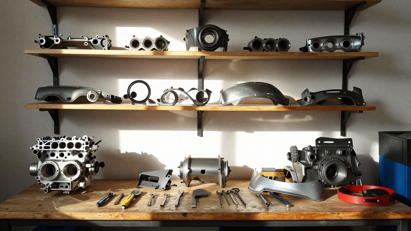 Used BMW parts in an Australian workshop