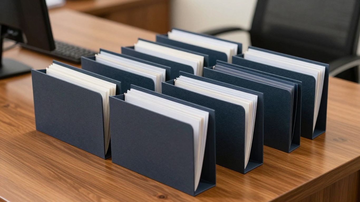 Documentation papers on office table