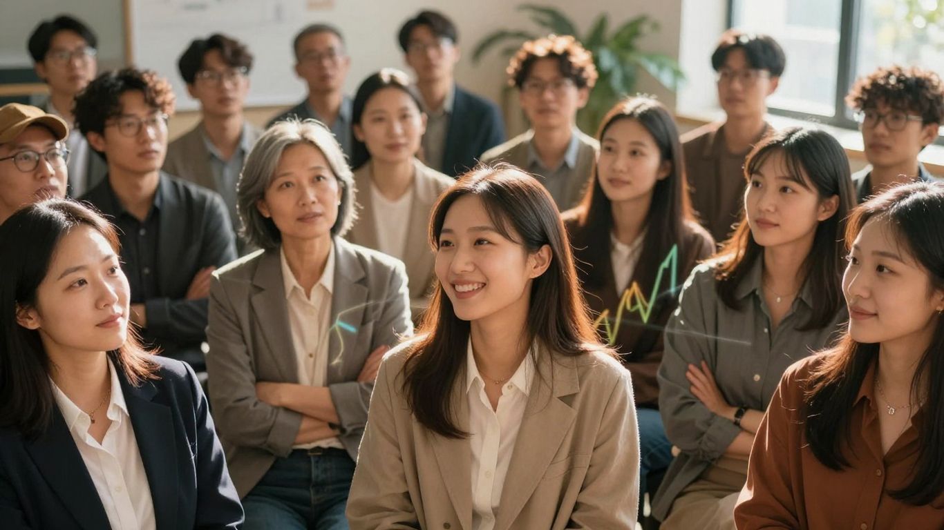 People learning about financial opportunities and future growth.