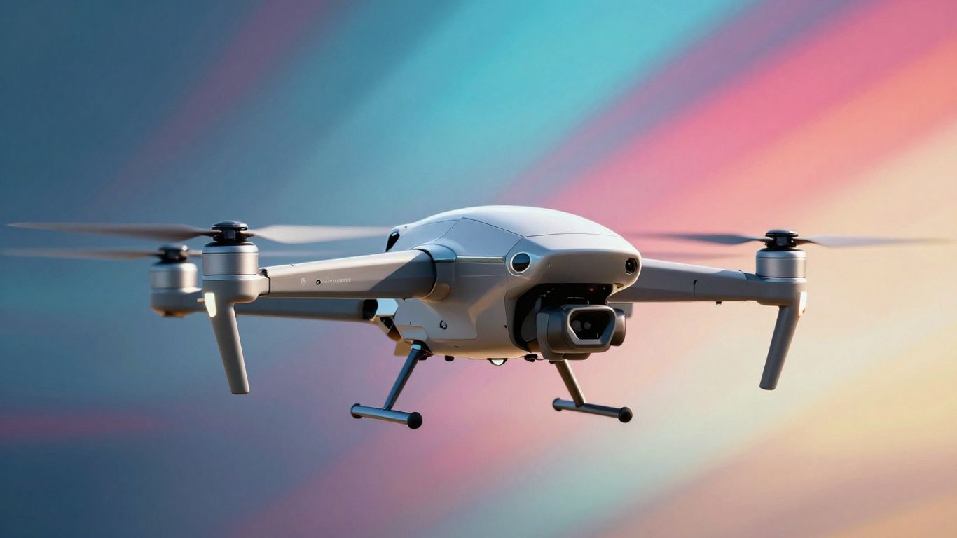 Futuristic drone in motion, symbolizing innovation.