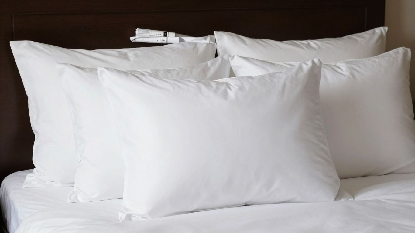 Plush Beckham Hotel Collection pillows arranged neatly.