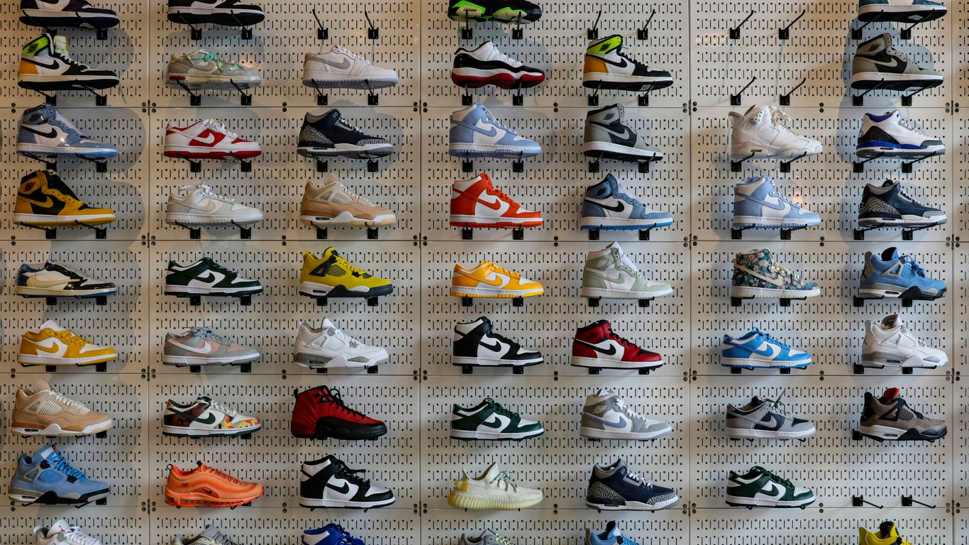 Sneaker sample review on worktable