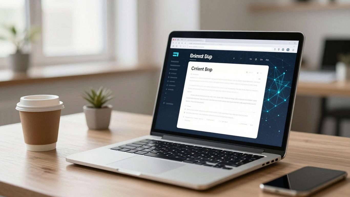 Bureau moderne avec ordinateur portable et ambiance productive