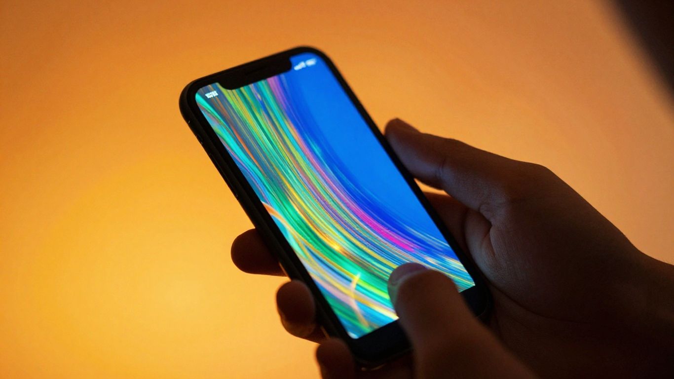 MTurk Reddit tips. Hand holding smartphone with abstract digital interface.