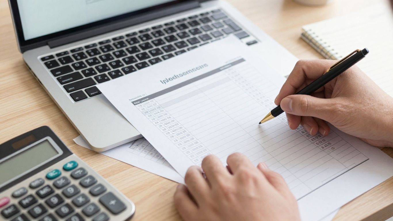 Hands reviewing converted bank statement