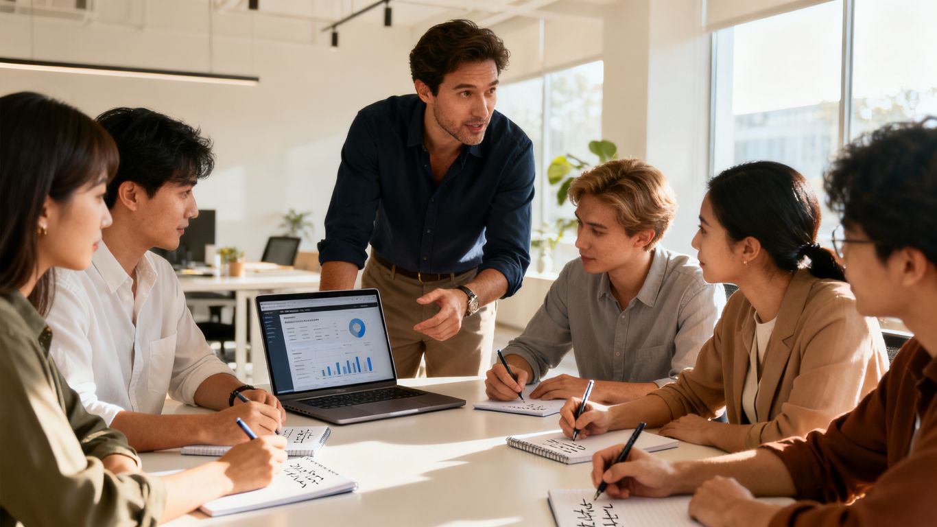 Équipe marketing travaillant sur une stratégie SEO
