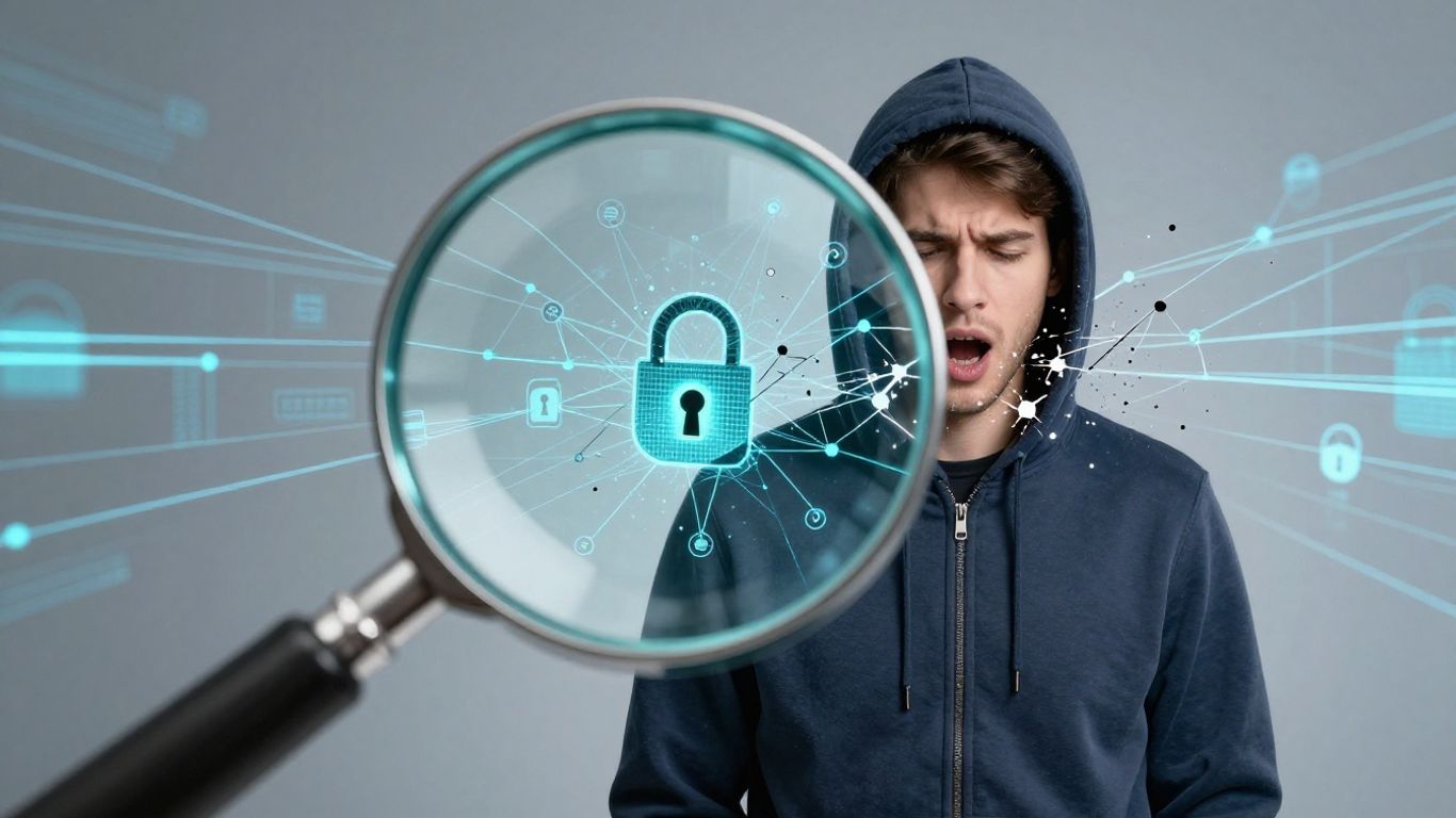 Digital network and security breach comparison.