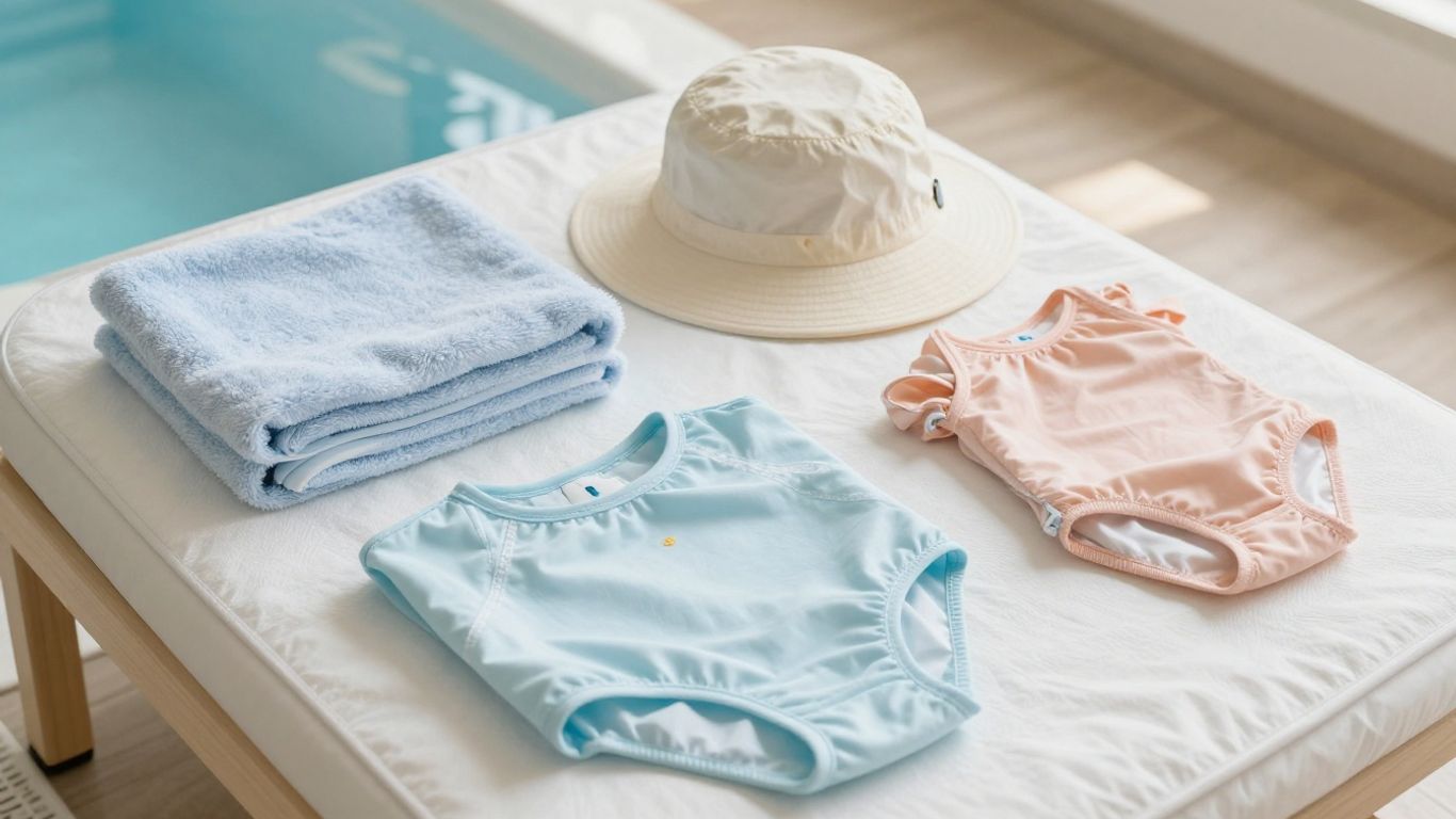 Bolsa preparada para bebé en piscina