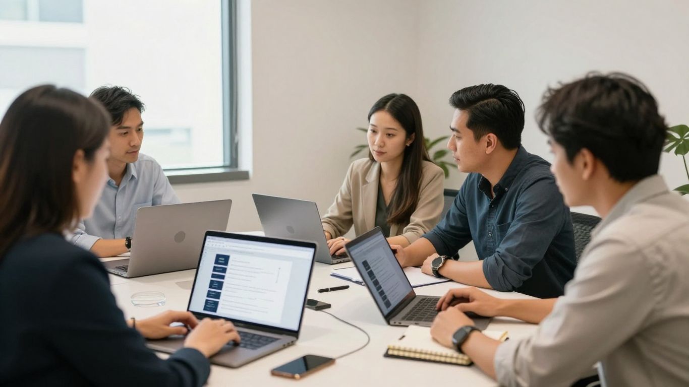 Singapore website team reviewing a project