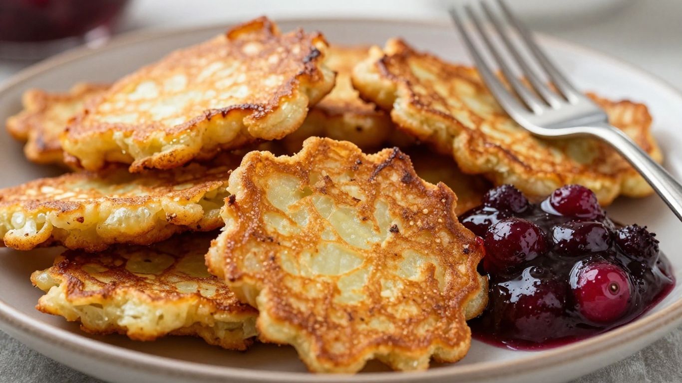 Crispy Swedish potato pancakes with lingonberry jam.