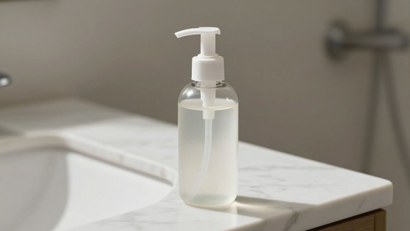 A elegant glass bottle of clear lubricant