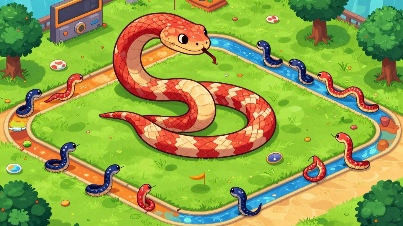 Dominant snake in Slither.io arena