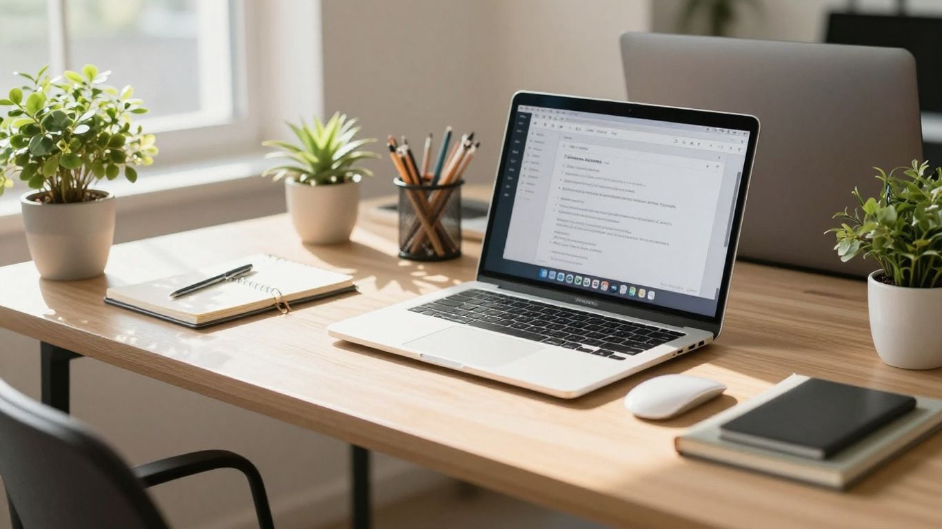 Laptop screen with SEO tool interface