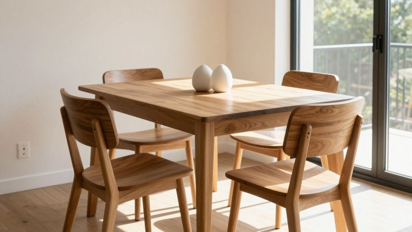 Durable and stylish dining furniture in an Airbnb setting.