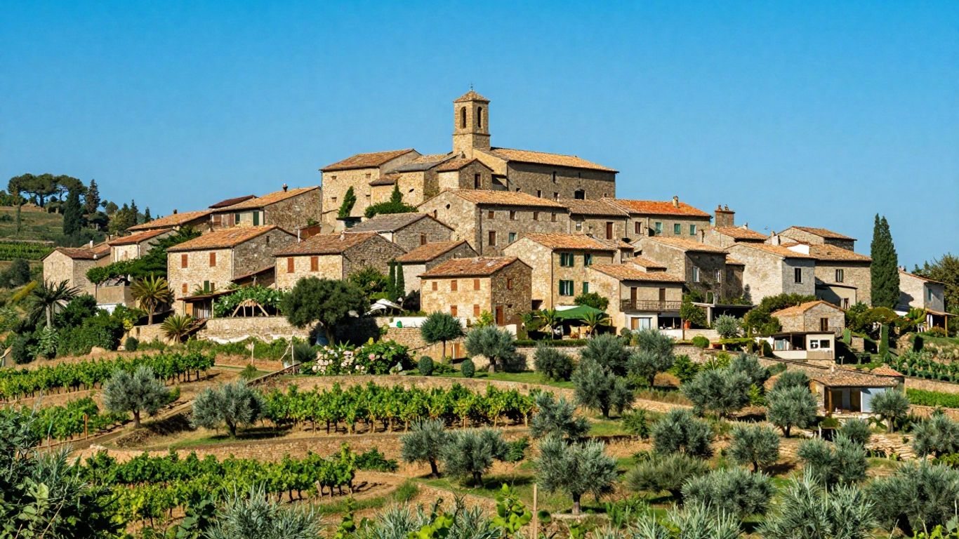 Picturesque hillside village in northern Italy