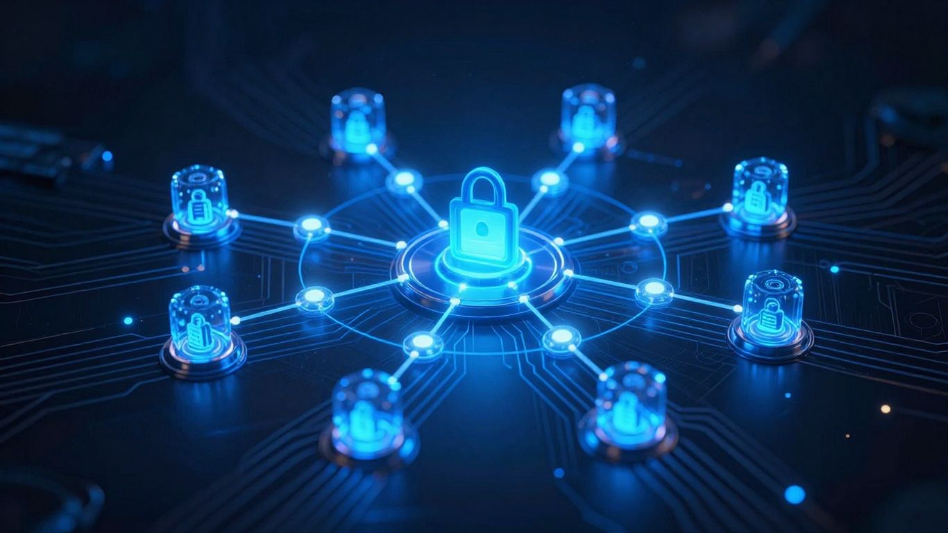 Digital firewall protecting a small business network.