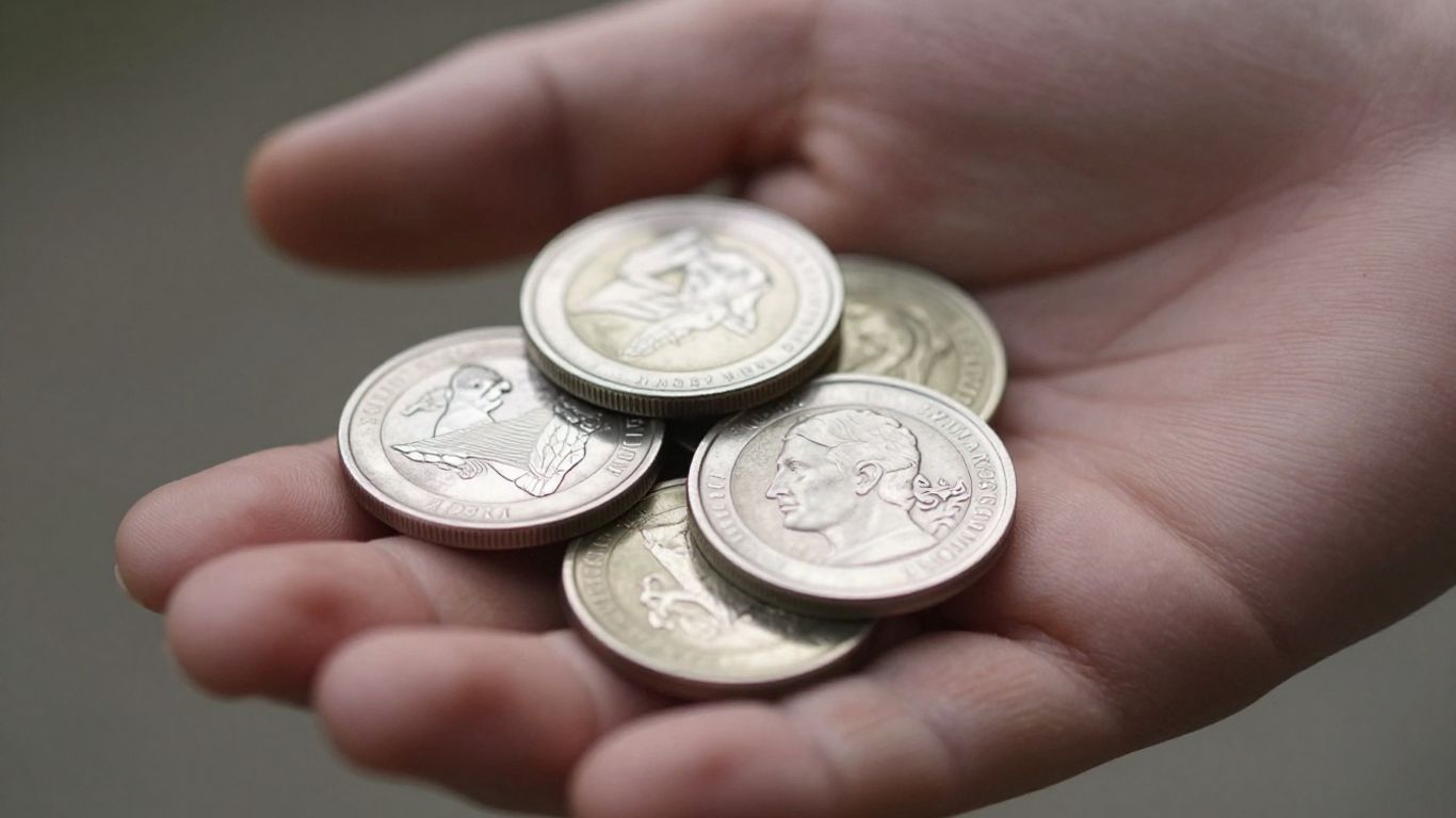 Main d'une personne tenant des pièces d'argent d'investissement.