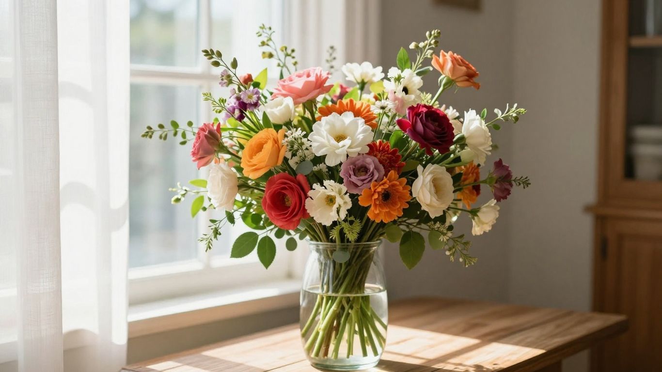 Fresh flowers arriving at home