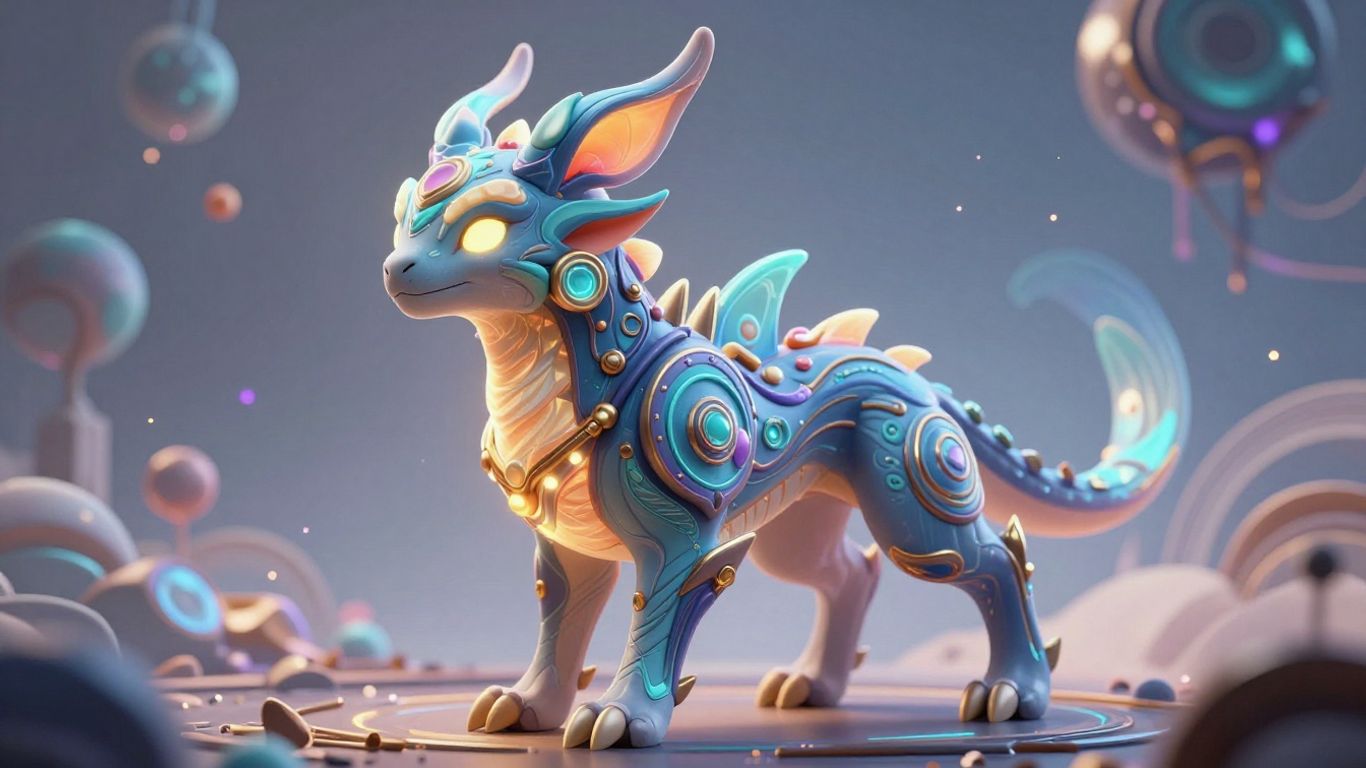 Illustrative 3D model of a fantastical creature.