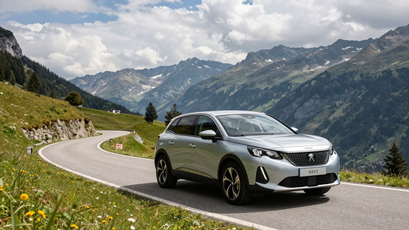 Peugeot 5008 auf einer kurvenreichen Landstrasse