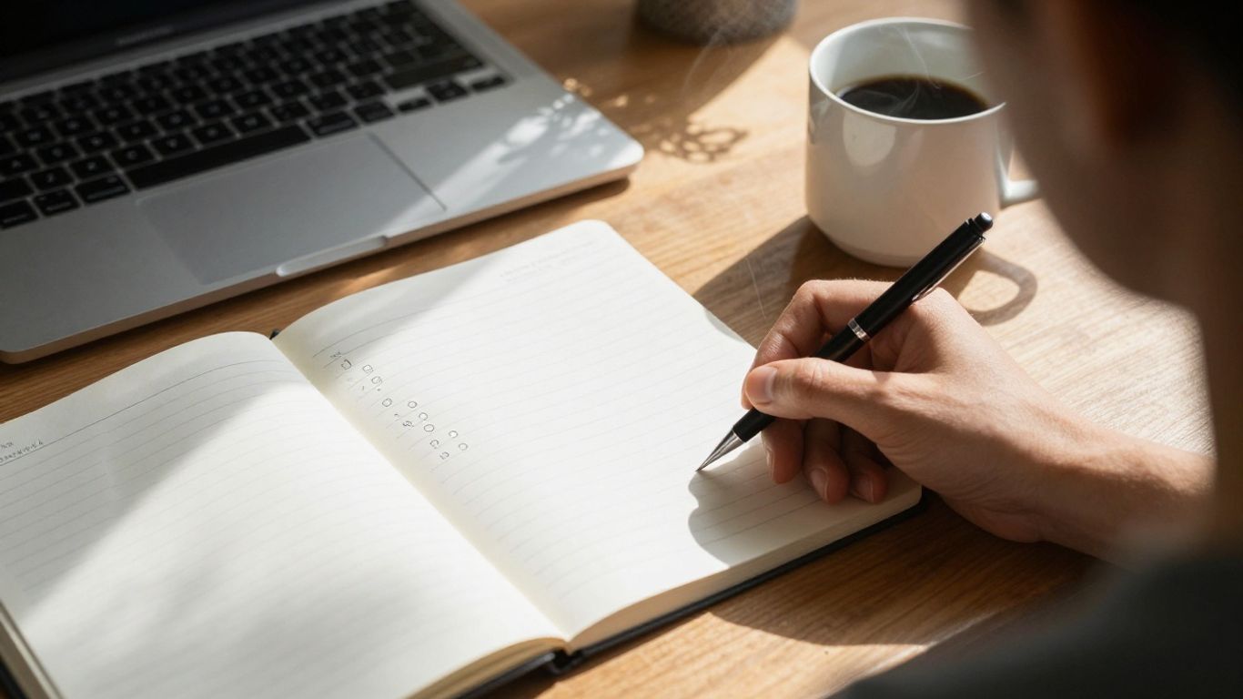 Personne organisant sa journée pour être plus productive.