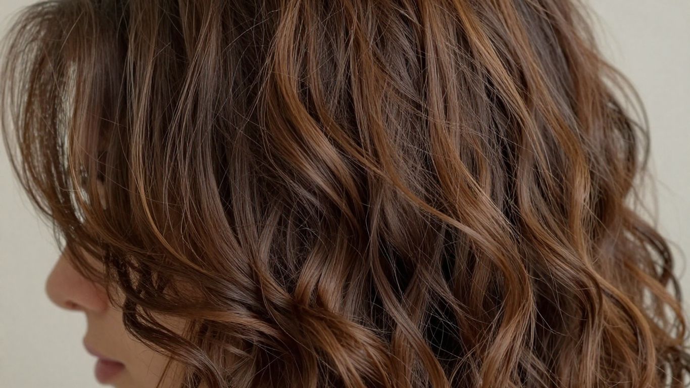 Woman with defined mixed-texture curls