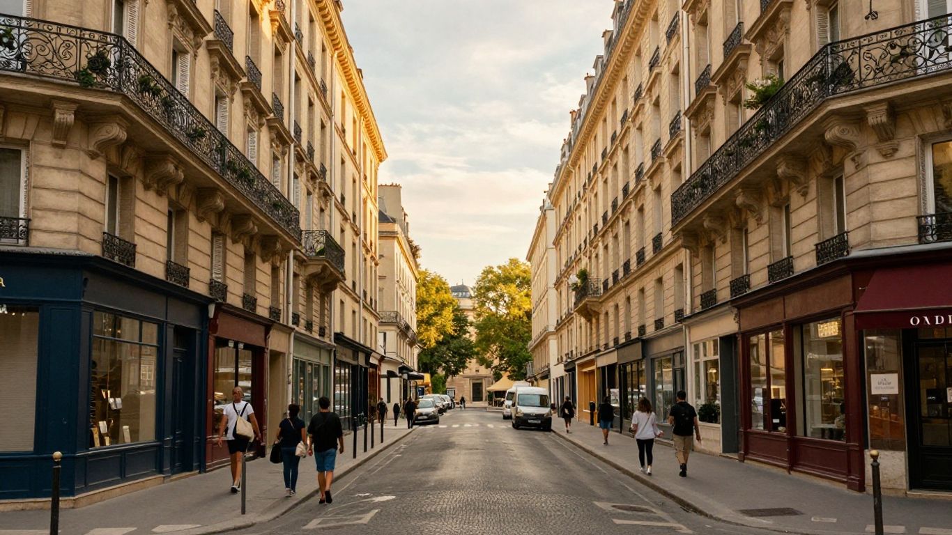 Rues parisiennes et hôtels bien situés