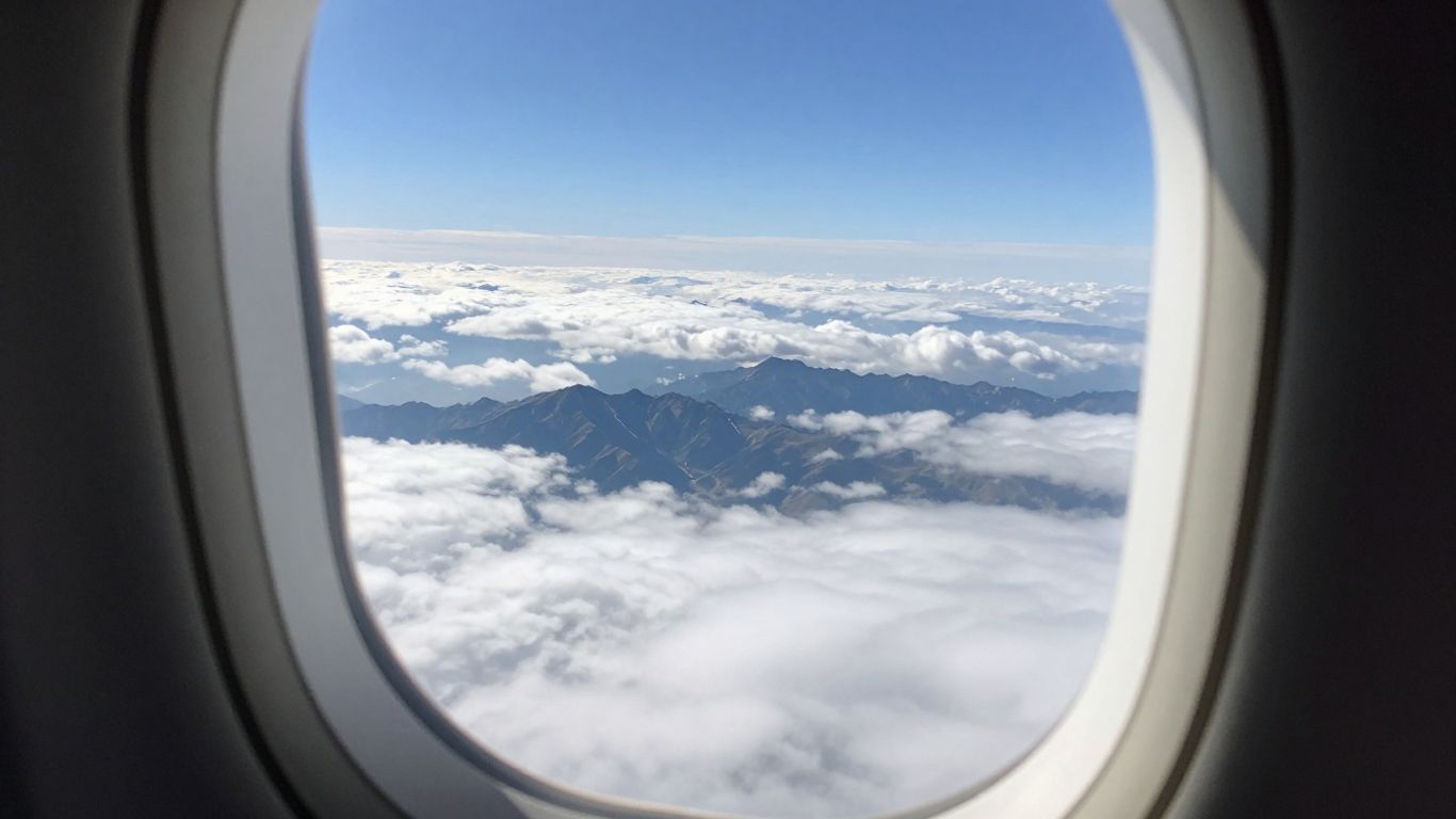A plane looking down at the clouds