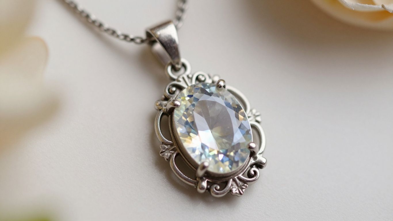 Personalized birthstone necklace with sparkling gemstone pendant.