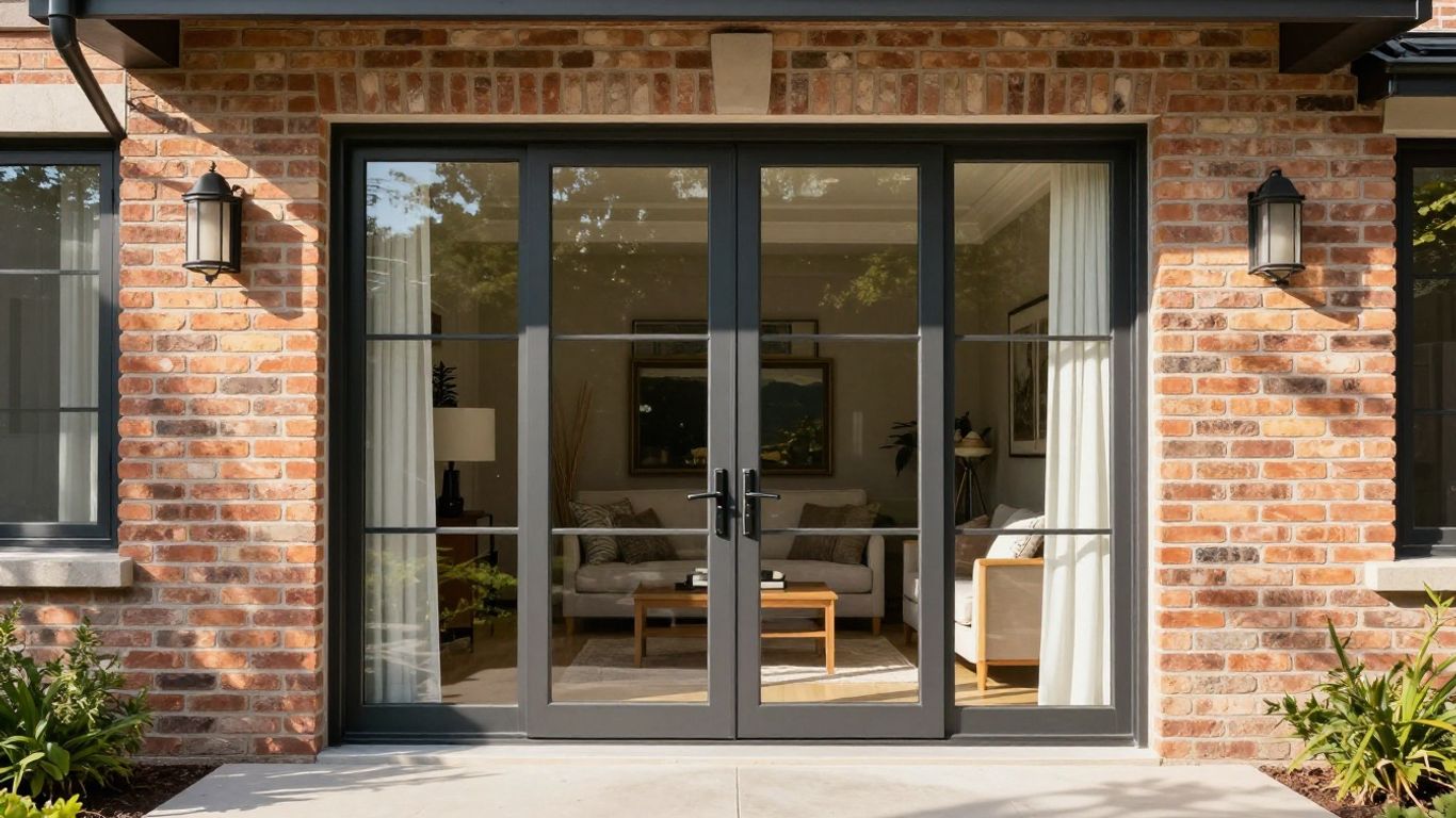 Elegant French patio doors on a modern Ottawa home.