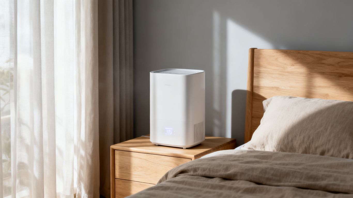Quiet bedroom dehumidifier unit running smoothly