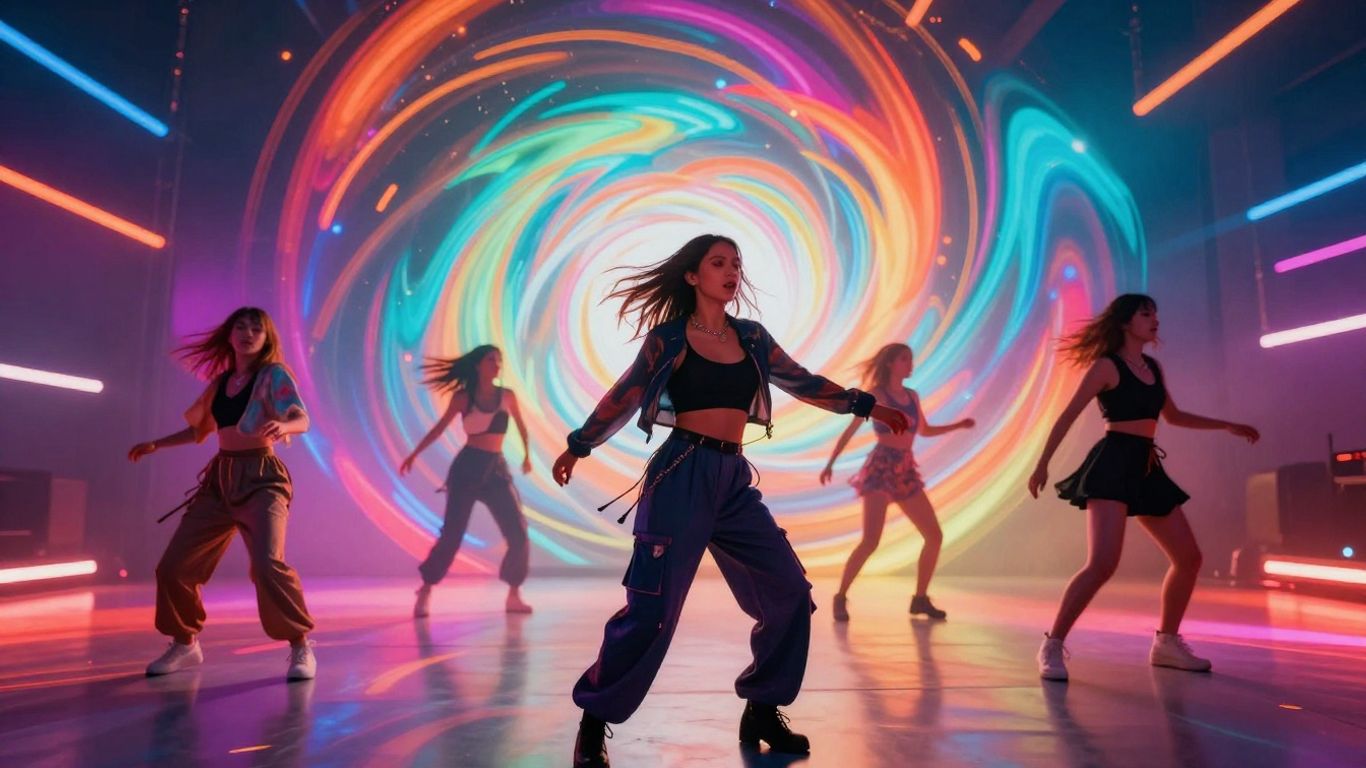 AI-generated music video scene with dynamic visuals.