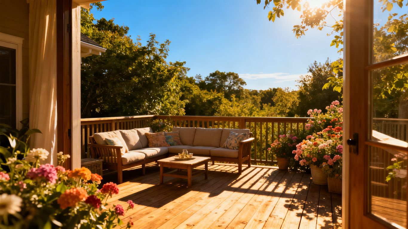 Beautiful wooden deck ready for summer enjoyment.