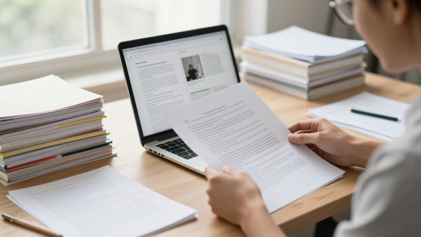 Content reviewer examining a similarity report