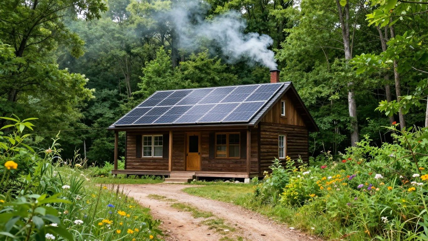 Off-grid cabin in Georgia wilderness