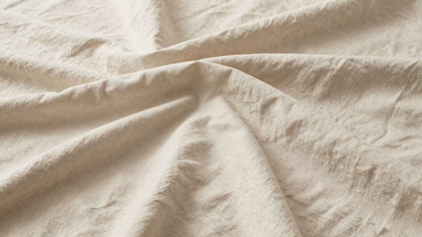 Neatly folded parachute linen sheets with visible texture.