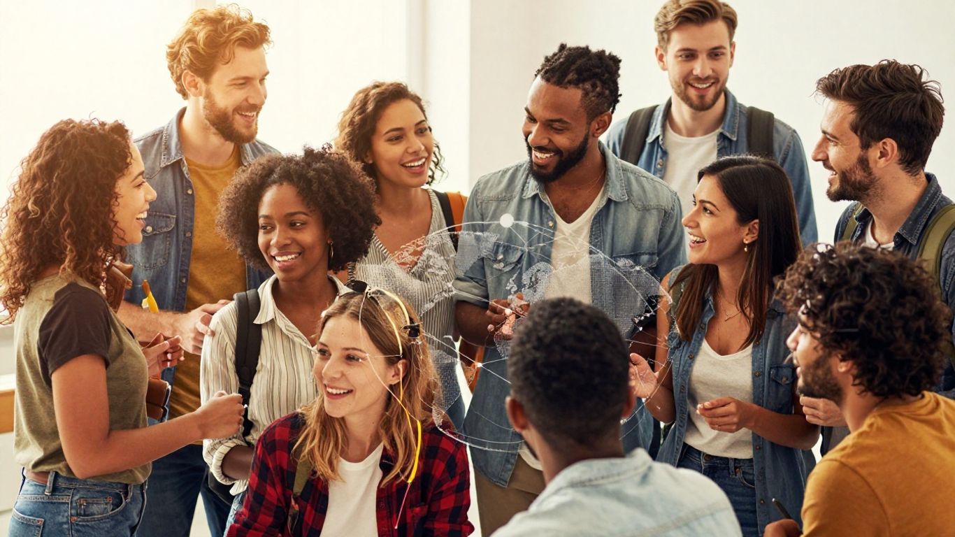 Personas conectando y creciendo en una red global.